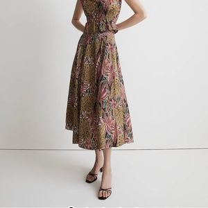 NWT Madewell Crinkled Crepe Maxi Skirt in Brushstroke Monstera 8